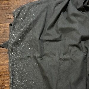 Ashley Stewart Gray Shawl with Rhinestone Accents